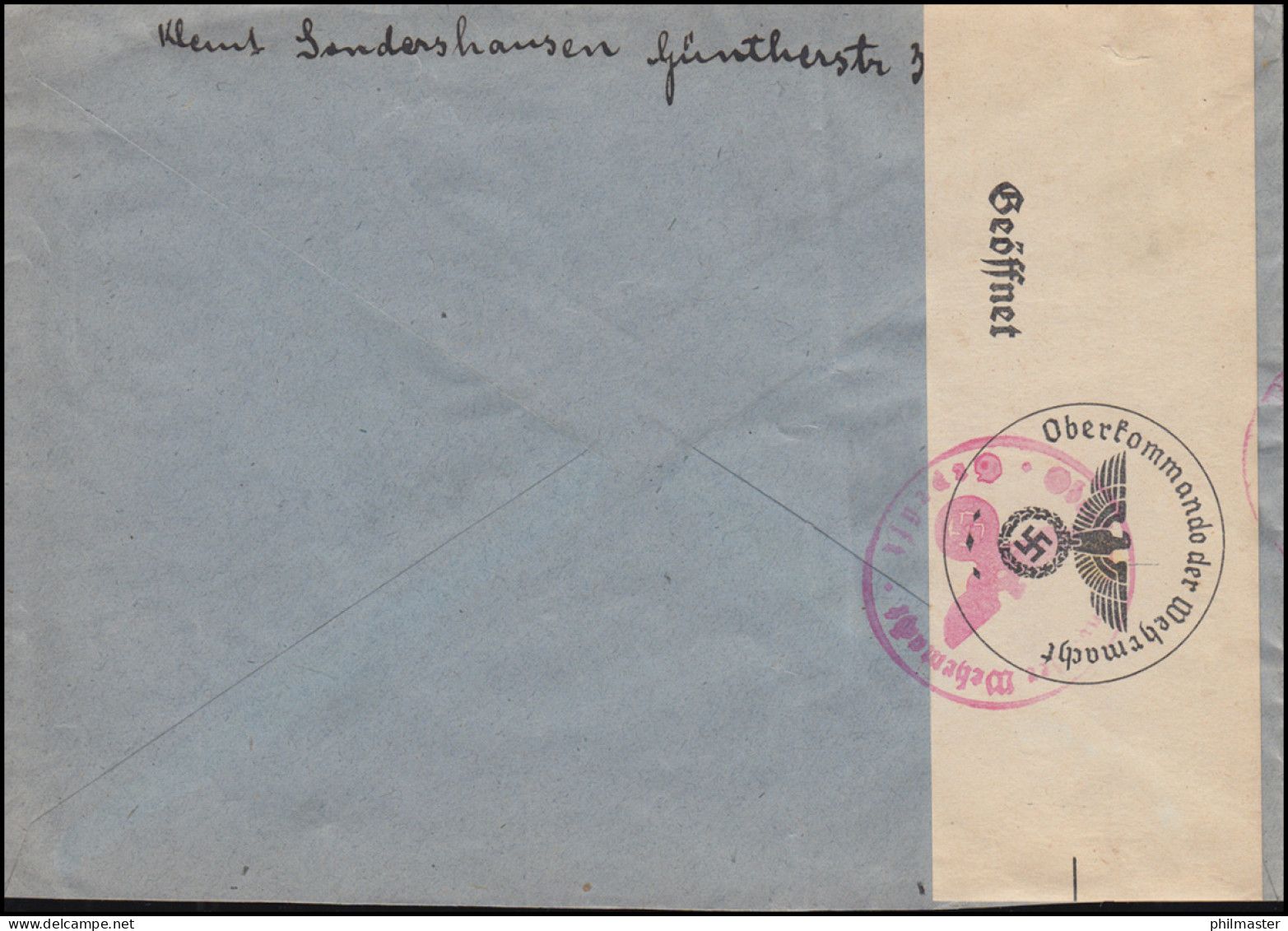 Zensur Oberkommando Der Wehrmacht R-Brief 696+710+712, SONDERSHAUSEN 8.3.1940 - Other & Unclassified