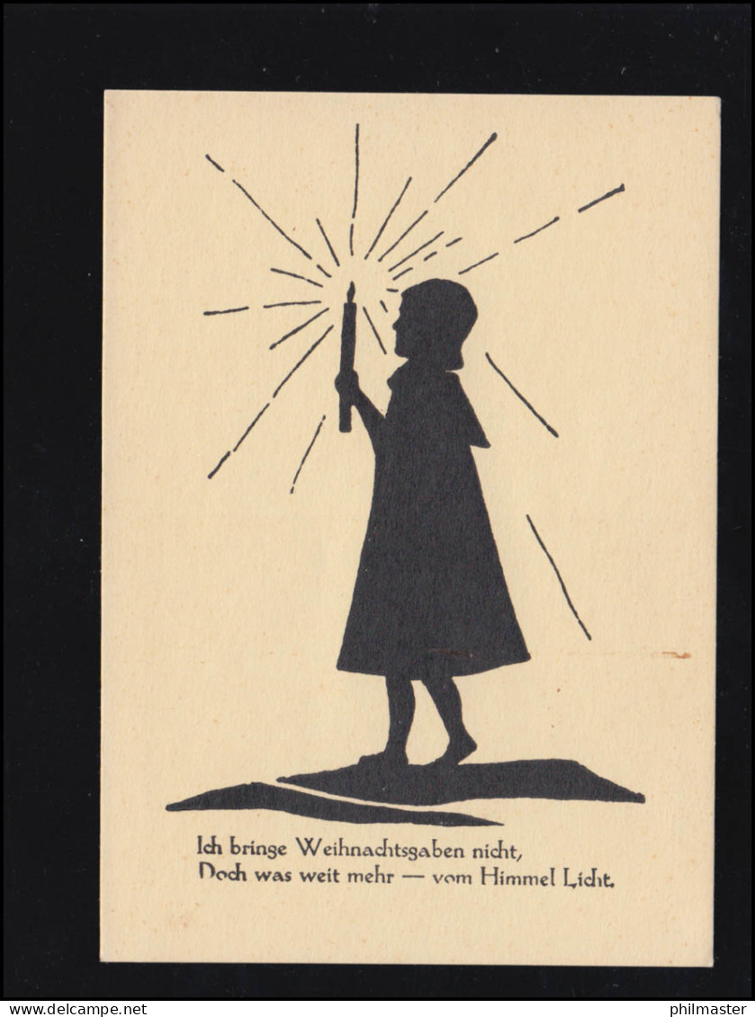 Scherenschnitt-AK Olga Lange: Lichtbringender Engel - Weihnachten, Ungebraucht - Silueta