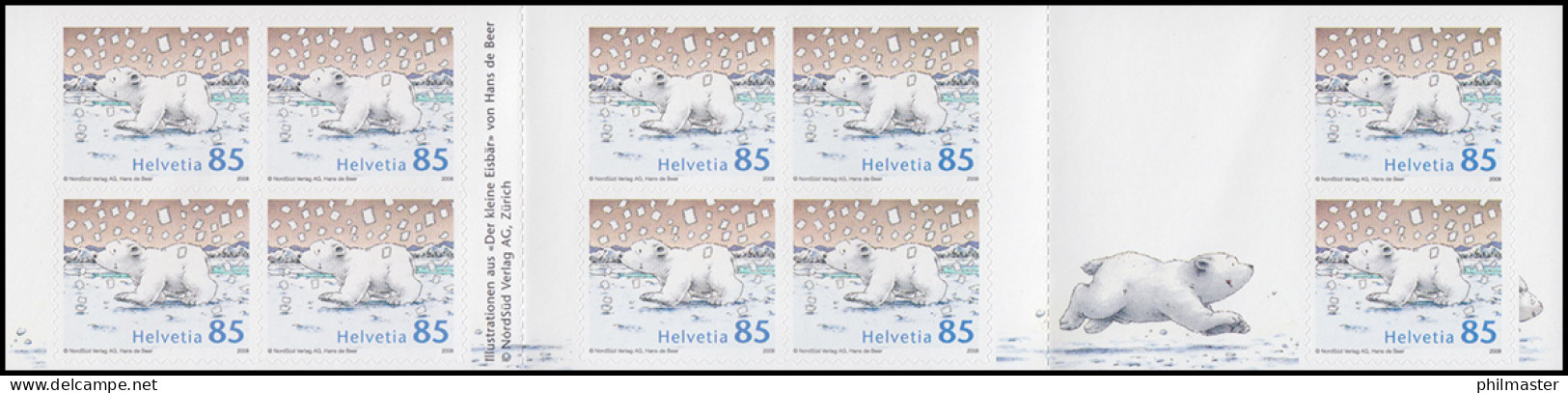 Schweiz Markenheftchen 0-153 Kinderbuchfigur Der Kleine Eisbär 2008, ** - Cuadernillos