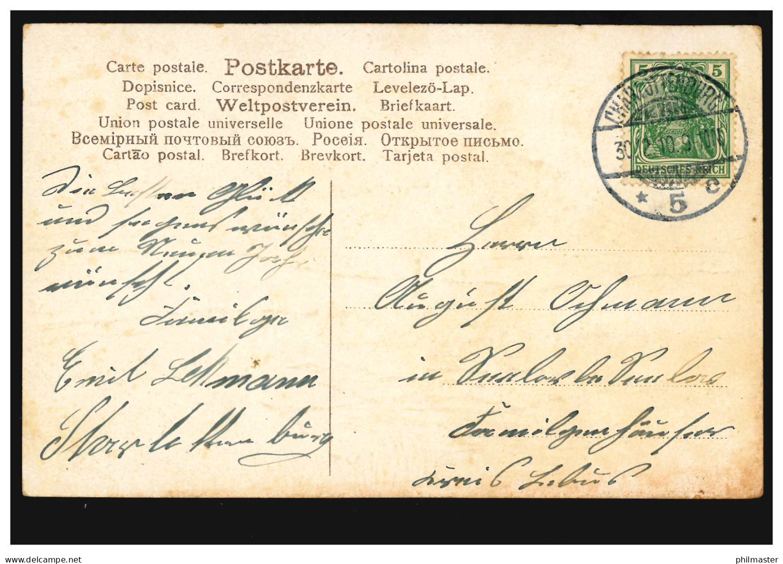 Prägekarte Neujahr Bauernhof Im Winter, CHARLOTTENBURG 5 C 30.12.1910 - Autres & Non Classés