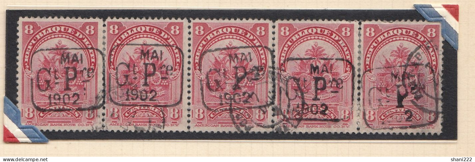 Haiti 1902 President Sam Issue, Overprinted, 2 Blocks, Used (2-197) - Haití