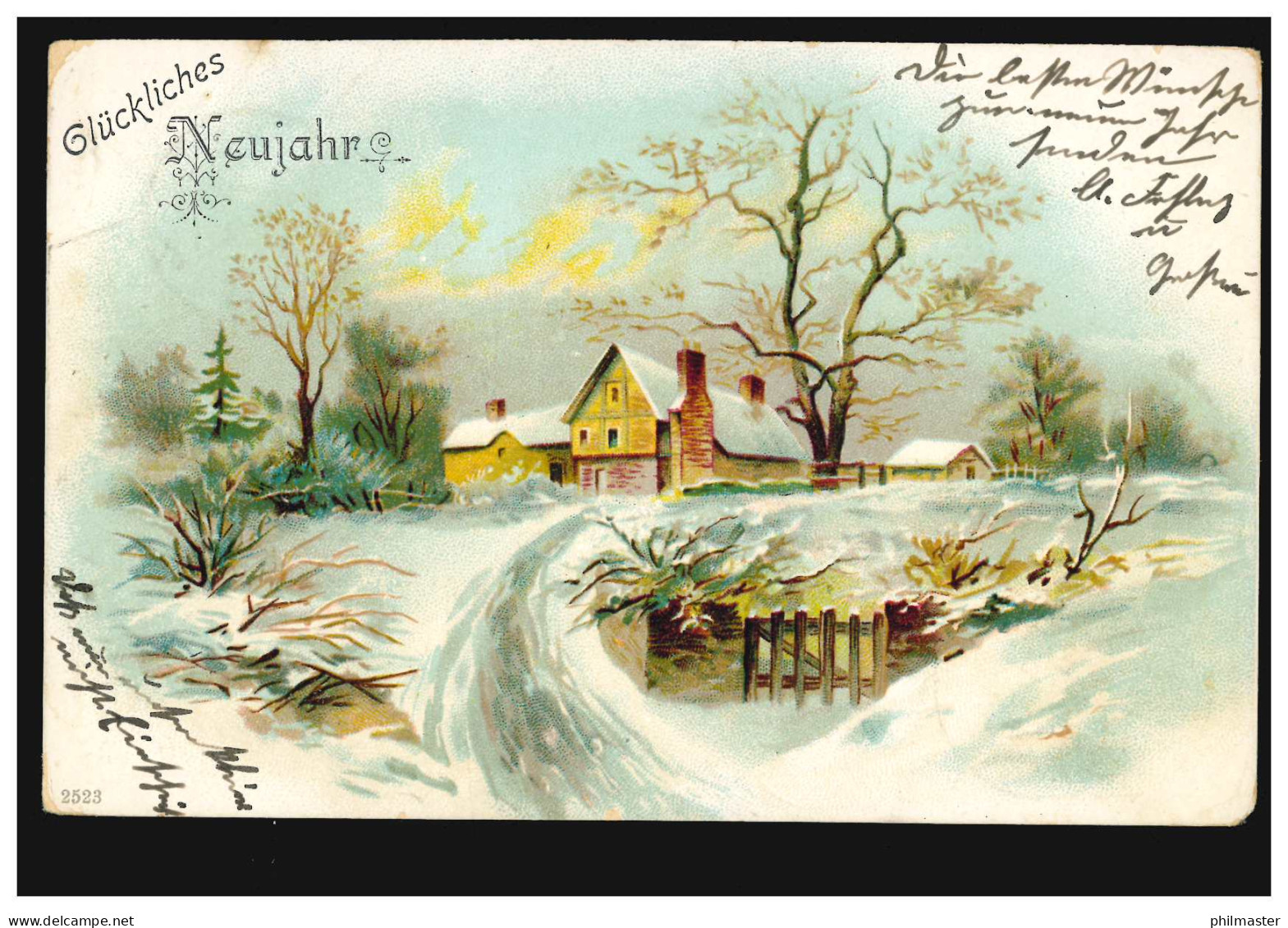 Ansichtskarte Neujahr Winterlandschaft Mit Bauernhof, DRESDEN 30.12.1900 - Neujahr