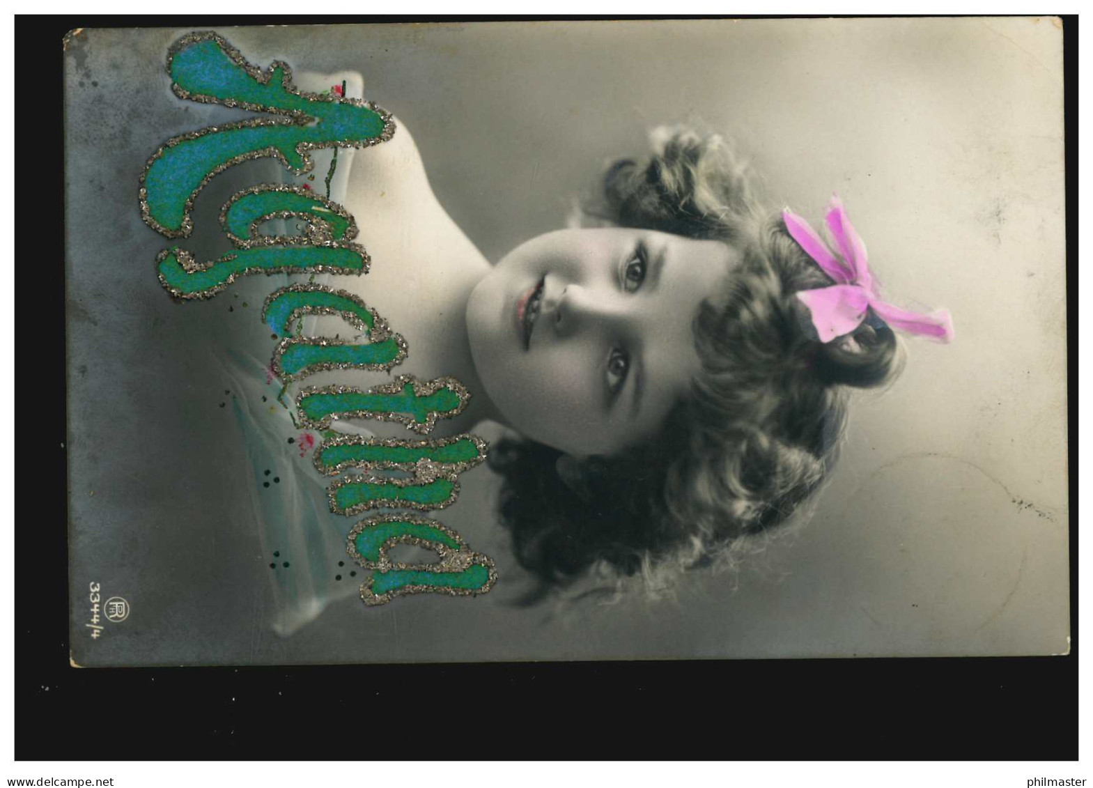 Ansichtskarte Vornamen: Agatha, Lächelndes Mädchen, Gelaufen - Prénoms