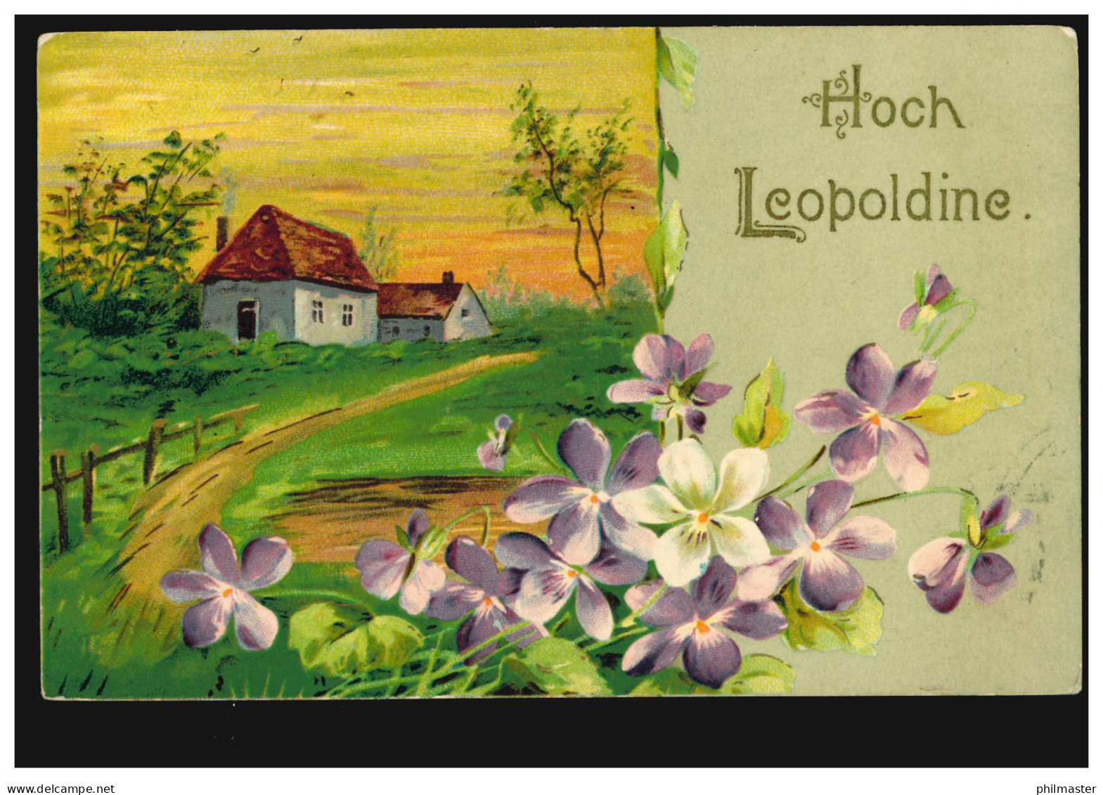 Ansichtskarte Vornamen: Hoch Leopoldine! Landschaftsbild, WIEN Um 1910 - Vornamen