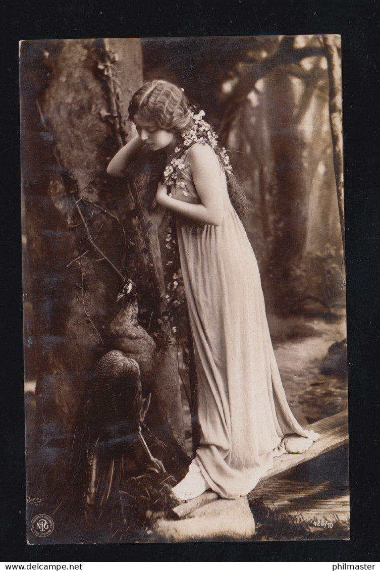 Tiere-AK Vögel: Sagenwelt - Frau Mit Riesenvogel, WERNIGERODE 25.1.1906 - Oiseaux