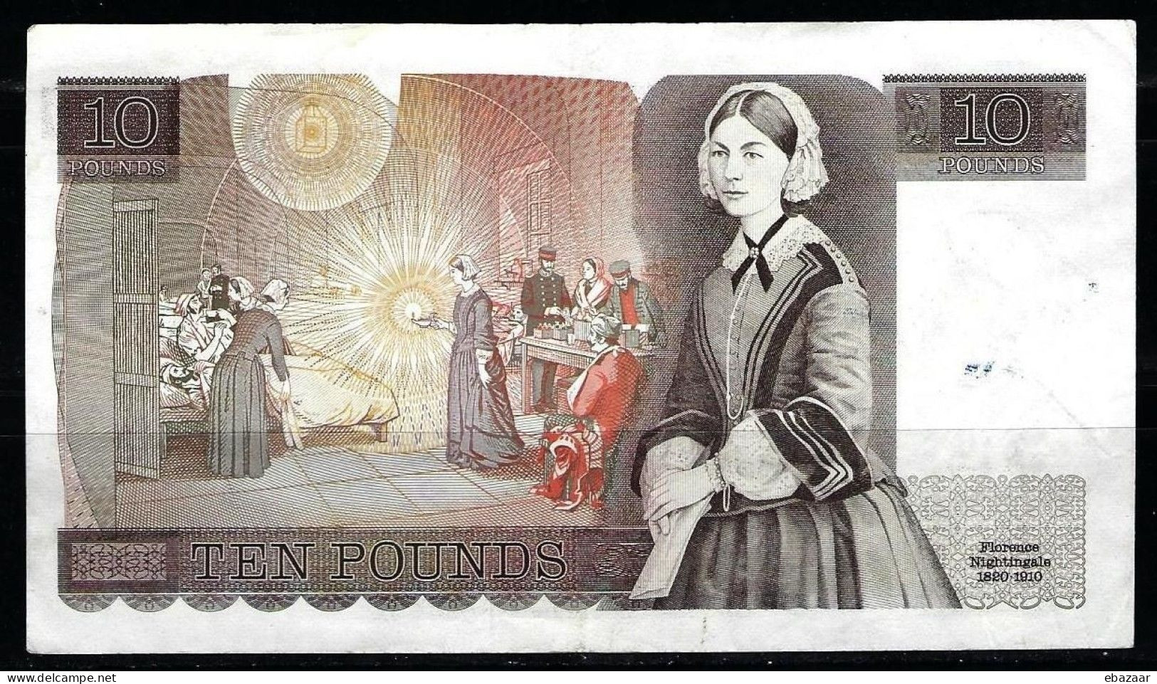 Great Britain Bank Of England 10 Pounds Banknote 379a Serial #H18 550514 Sign. J B Page 1975–1992 F-VF + FREE GIFT - 10 Ponden