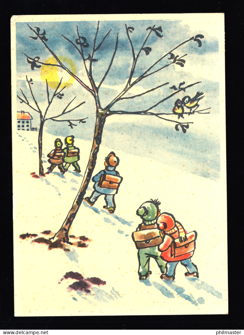 Kinder-AK Schüler Im Winter Auf Dem Weg Zur Schule, PRAHA / PRAG 23.12.1960 - Altri & Non Classificati