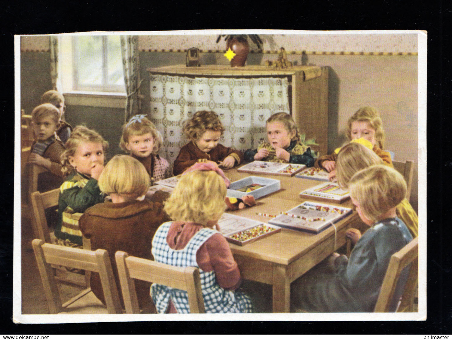 DDR-AK Kindergartengruppe: Spielen Am Tisch, Verlag Reichenbach 1954 Ungebraucht - Andere & Zonder Classificatie