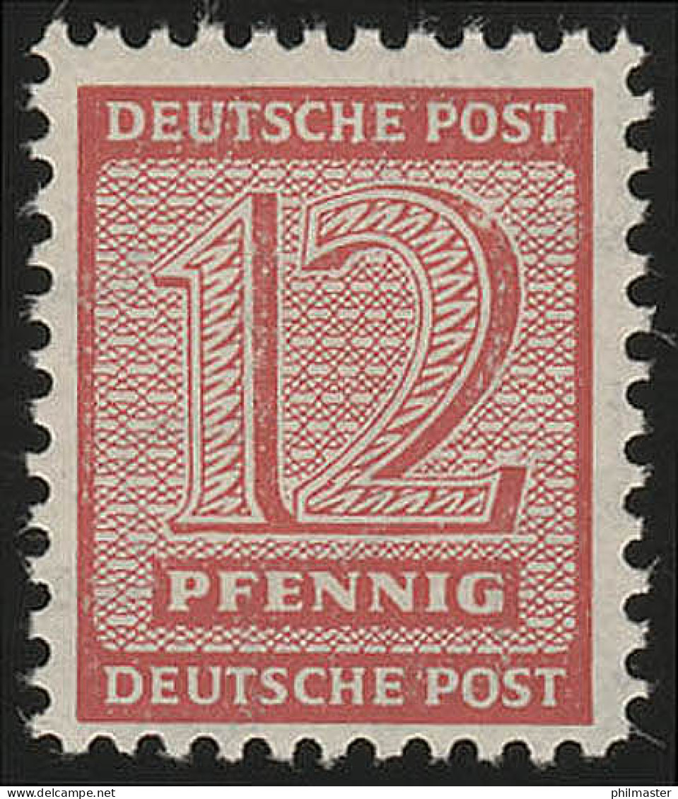 SBZ 123X Ziffer 12 Pf, WZ.1X, Rot, ** - Mint