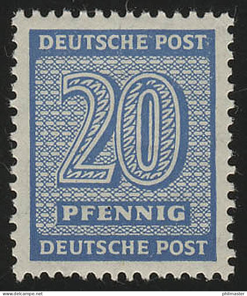 SBZ 134Xw Ziffer 20 Pf, WZ.1X, Blau, ** - Mint