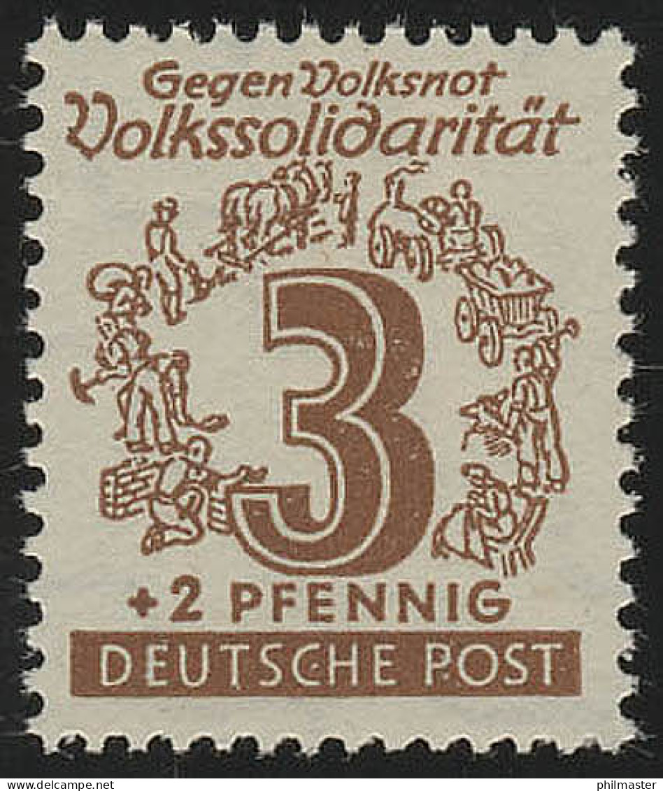 SBZ 138Y Volkssolidarität 3 Pf, Braun Töne, ** - Mint