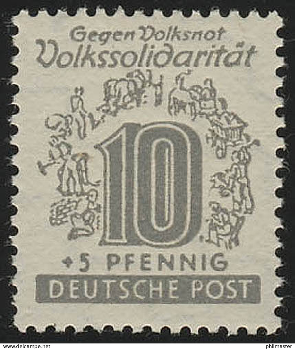 SBZ 143Y Volkssolidarität 10 Pf, Lebhaftgrau, ** - Neufs