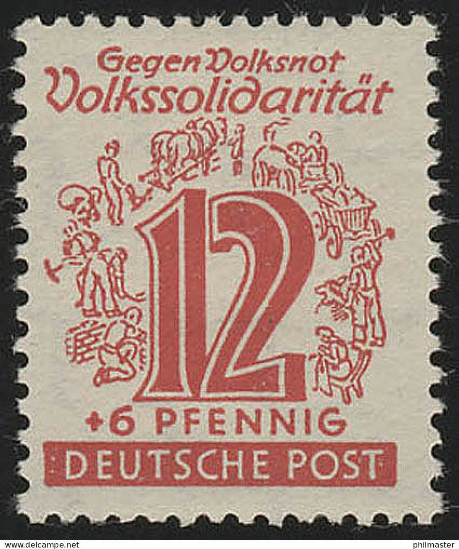 SBZ 144Y Volkssolidarität 12 Pf, Lebhaftrot, ** - Neufs