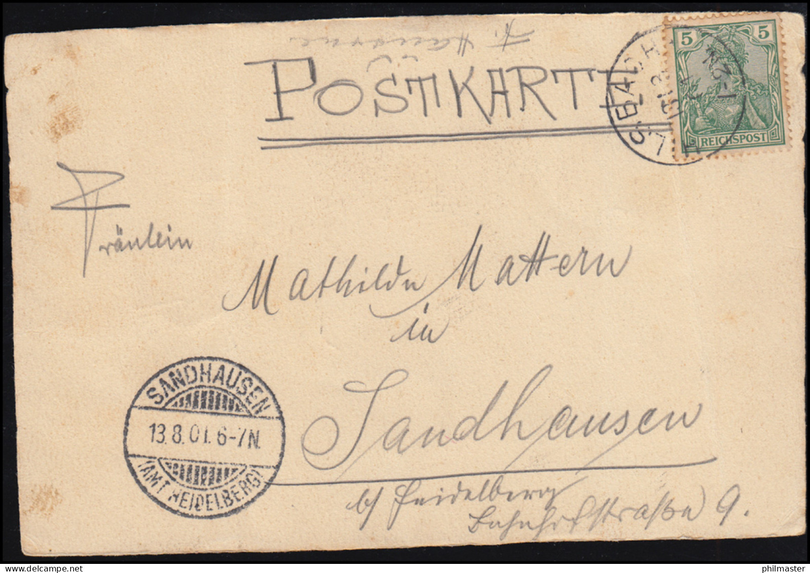 Künstler-AK Bleistiftzeichnung Männerbildnis, HILSBACH 13.8.1901 Nach SANDHAUSEN - Zonder Classificatie