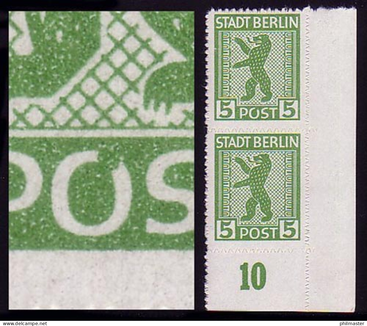 1 AB Mit PLF XII: Offenes O In POST, Feld 90 / B, Postfrisch ** - Mint