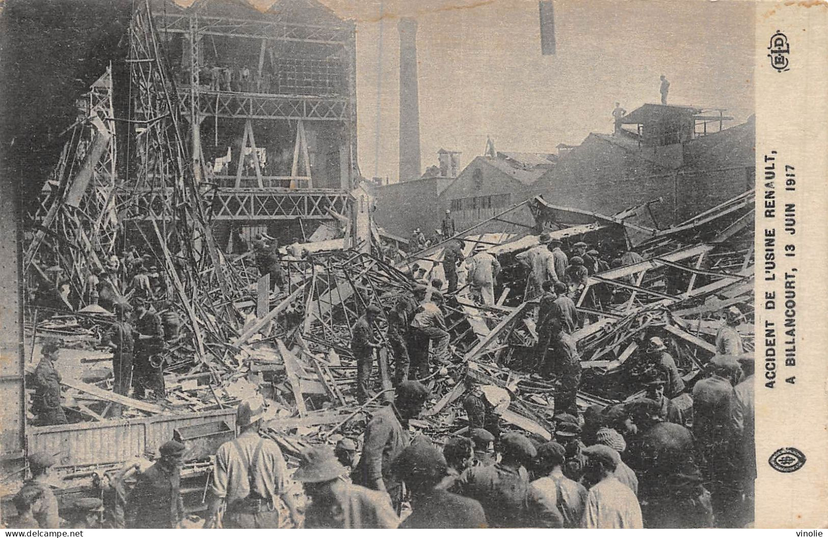 P-24-Mi-Is-1797 : BILLANCOURT. ACCIDENT DE L'USINE RENAULT JUIN 1917. POMPIERS - Boulogne Billancourt