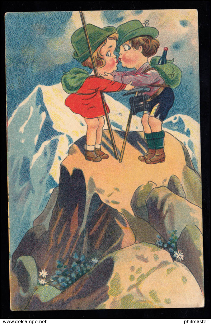 Kinder-AK Der Kuss Auf Der Bergspitze, OSEK U DUCHCOVA / OSSEK BEI DUX 18.3.1936 - Otros & Sin Clasificación