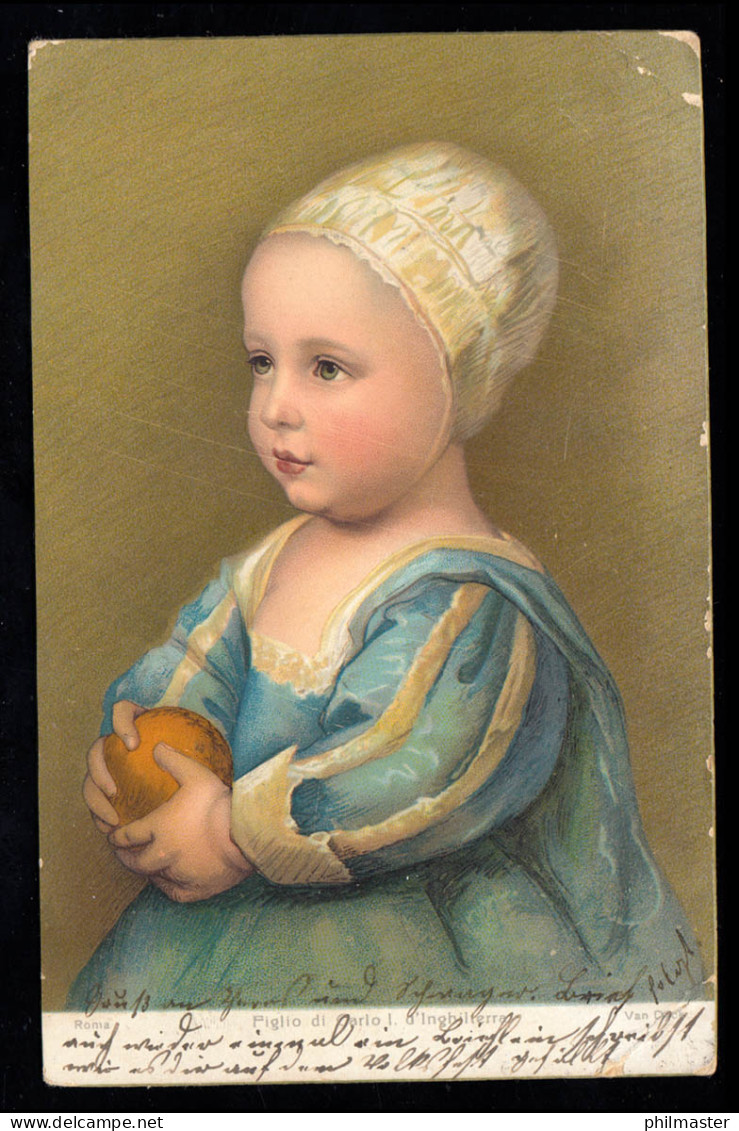 Kinder-AK Van Dyck: Sohn Von Charles I. Von England Mit Ball, MÜNCHEN 7.9.1906  - Otros & Sin Clasificación