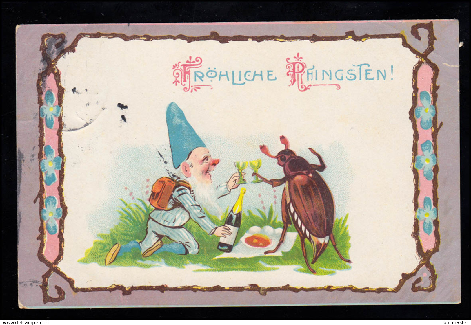 Karikatur-AK Zwerg Und Maikäfer Feiern Pfingsten, OSNABRÜCK 25.5.1912 - Humor