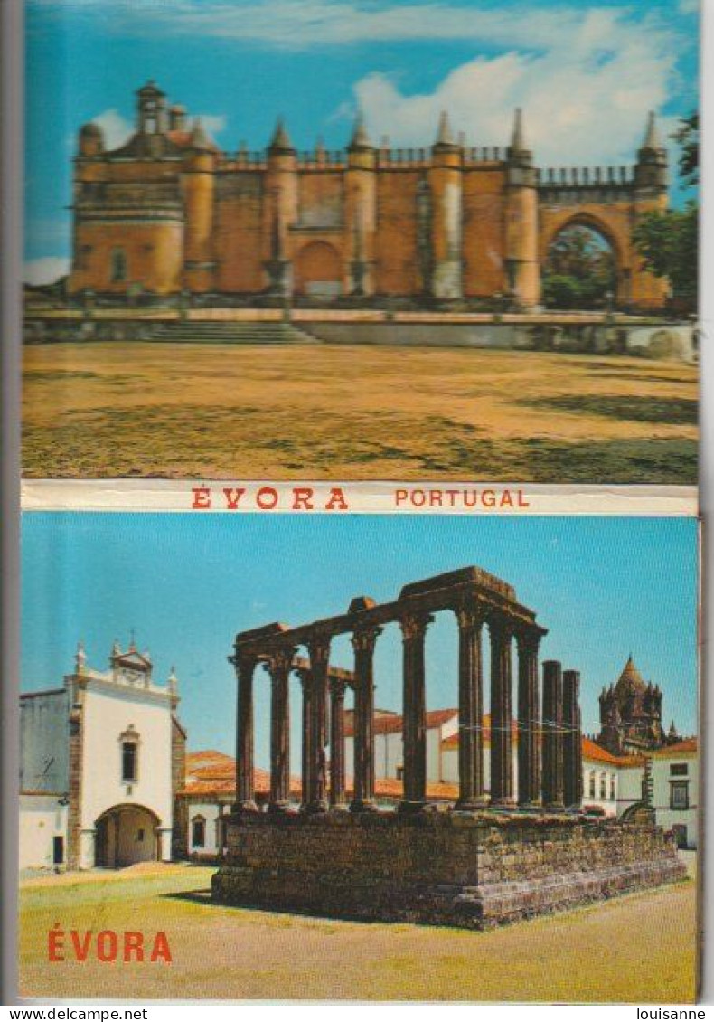 EVORA  (PORTUGAL  )  DÉPLIANT    10  VUES   C P M  (  24  / 5  / 50 - Evora