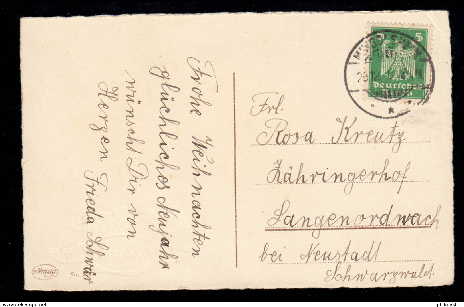 AK Weihnachten: Zwei Glocken Mit Tannenzweigen, MINGOLSHEIM 28.12.1926 - Other & Unclassified