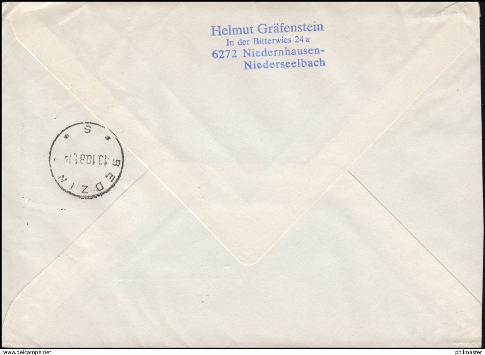 806 Immanuel Kant NACHAUFLAGE Gelbe Fluoreszenz Auf Auslandsbrief SSt 5.10.1981 - Autres & Non Classés