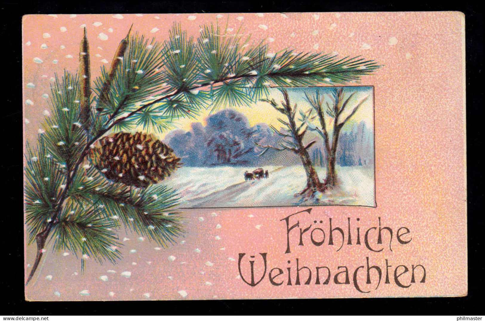 AK Weihnachten: Winterlandschaft Tannenzweig Tannenzapfen, WILHELMSHAVEN 11.1.08 - Other & Unclassified