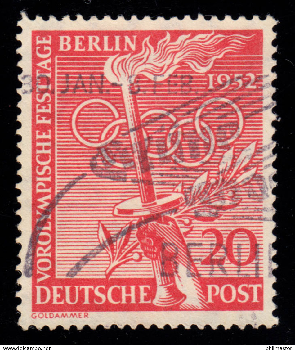 90 Vorolympiade 20 Pf. - Mit Werbestempel Grüne Woche 1953 - Levensmiddelen