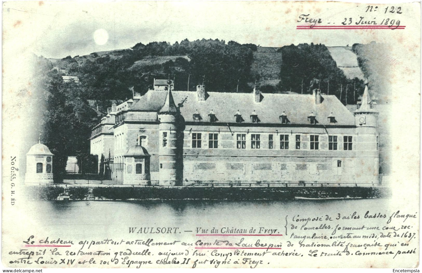 CPA Carte Postale Vierge Belgique Waulsort Vue Du Château De Freyr 1899  VM80683 - Hastiere