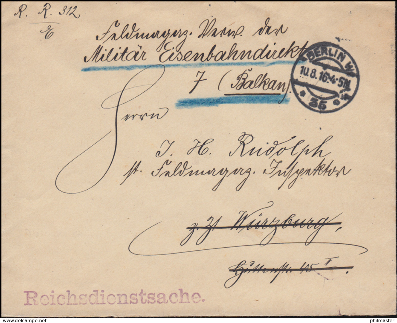 Reichsdienstsache Gewalttätigkeiten Gegen Zivilpersonen Brief BERLIN 10.8.1916 - Otros & Sin Clasificación