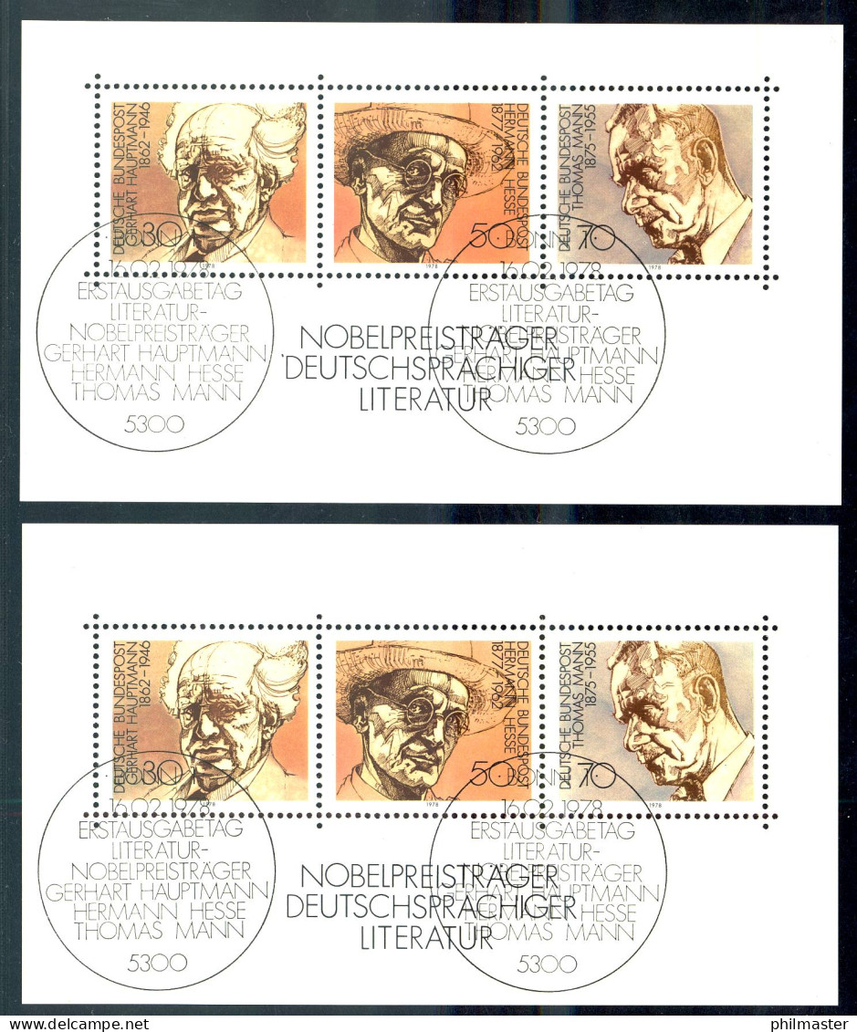 Block 16 Nobelpreiträger - Ca. 4 Mm Verschnitten, ESSt Bonn - Variétés Et Curiosités