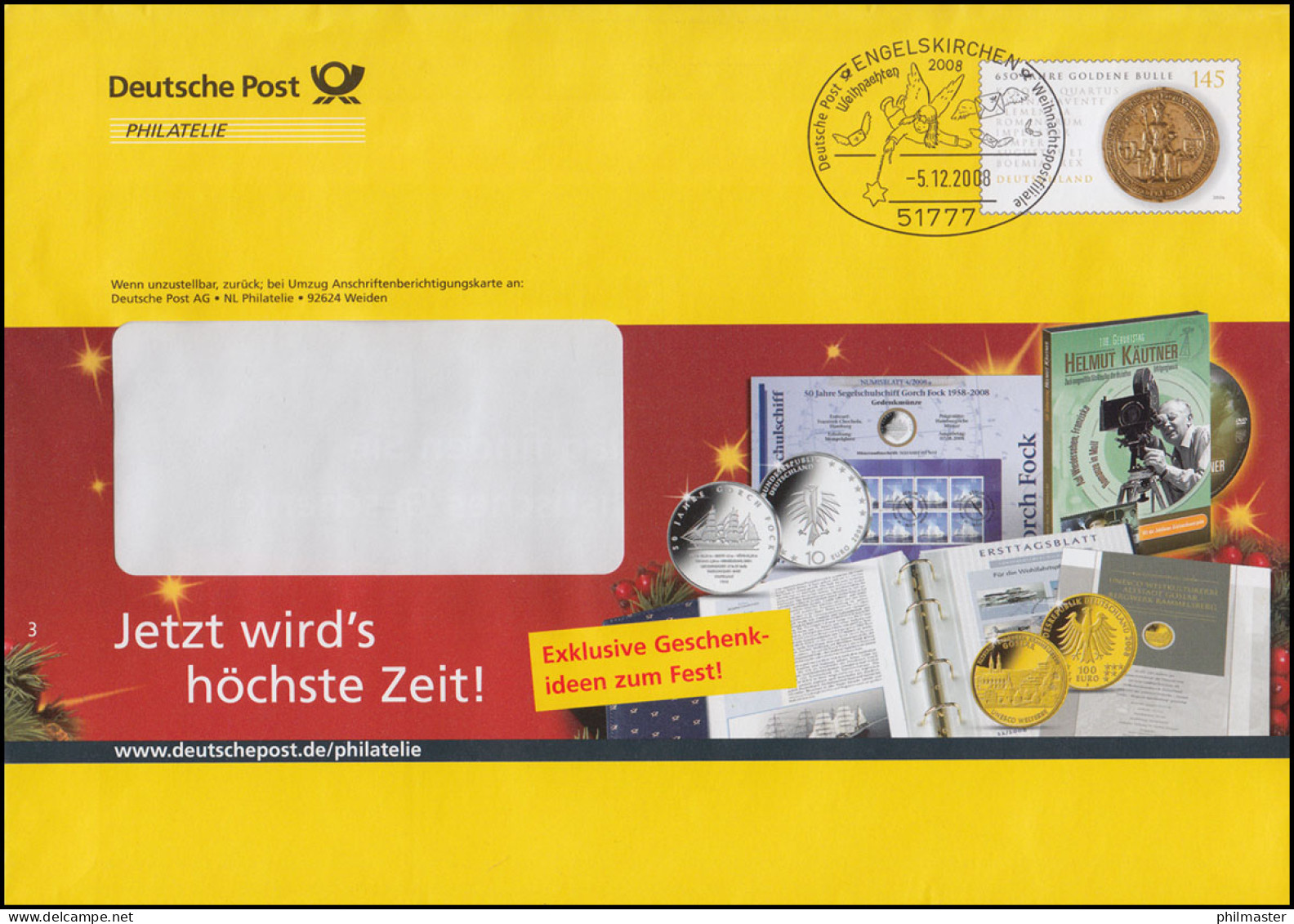 Plusbrief Goldene Bulle: Jetzt Wird's Höchste Zeit! SSt ENGELSKIRCHN 5.12.2008 - Briefomslagen - Ongebruikt