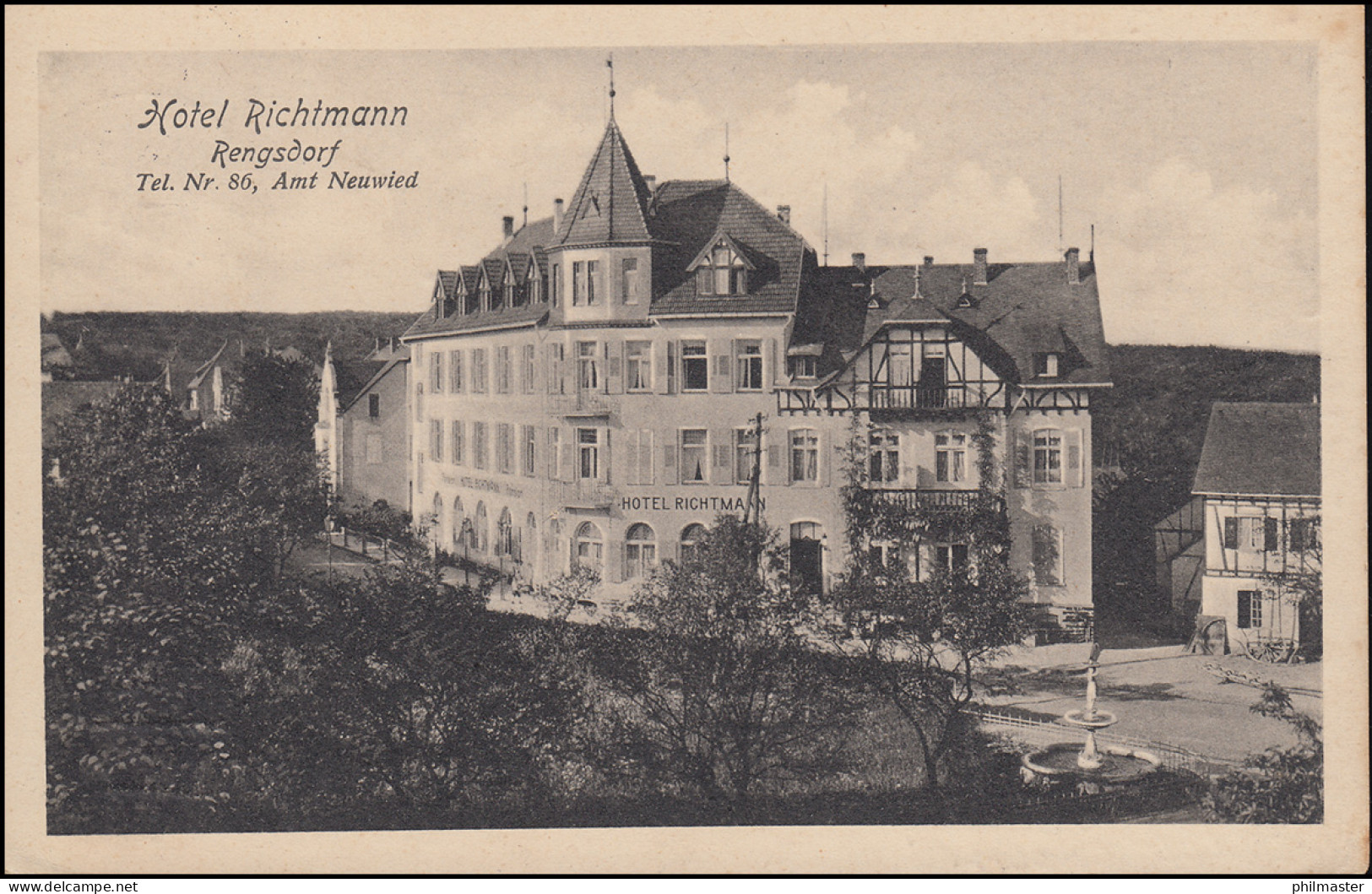 AK Hotel Richtmann / Rengsdorf Amt Neuwied 13.1.17 Als Orts-Postkarte - Andere & Zonder Classificatie