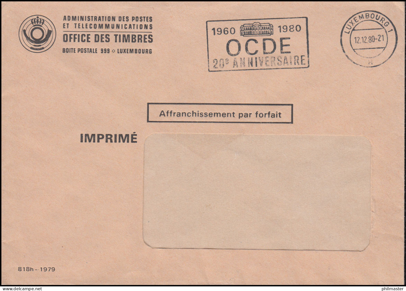 Luxemburg: Drucksache Des Postministeriums Mit Werbe-O 20 Jahre OCDE 12.12.1980 - Other & Unclassified