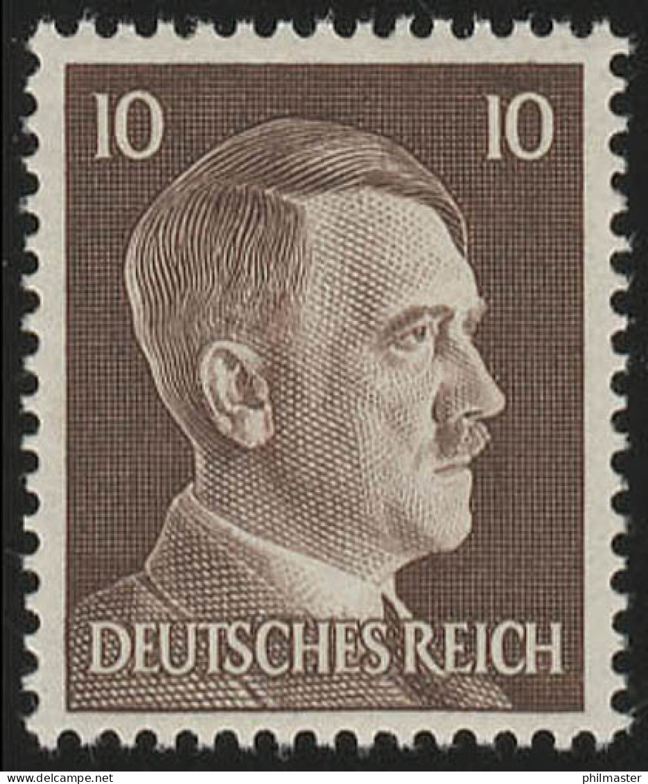 787 Hitler 10 Pf Stichtiefdruck, Postfrisch ** - Ungebraucht