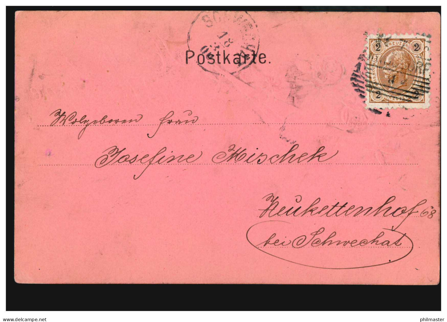 Ansichtskarte Vornamen: Hoch Josefine! Rosenzweig, Nach SCHWECHAT 18.3.1900 - Nomi