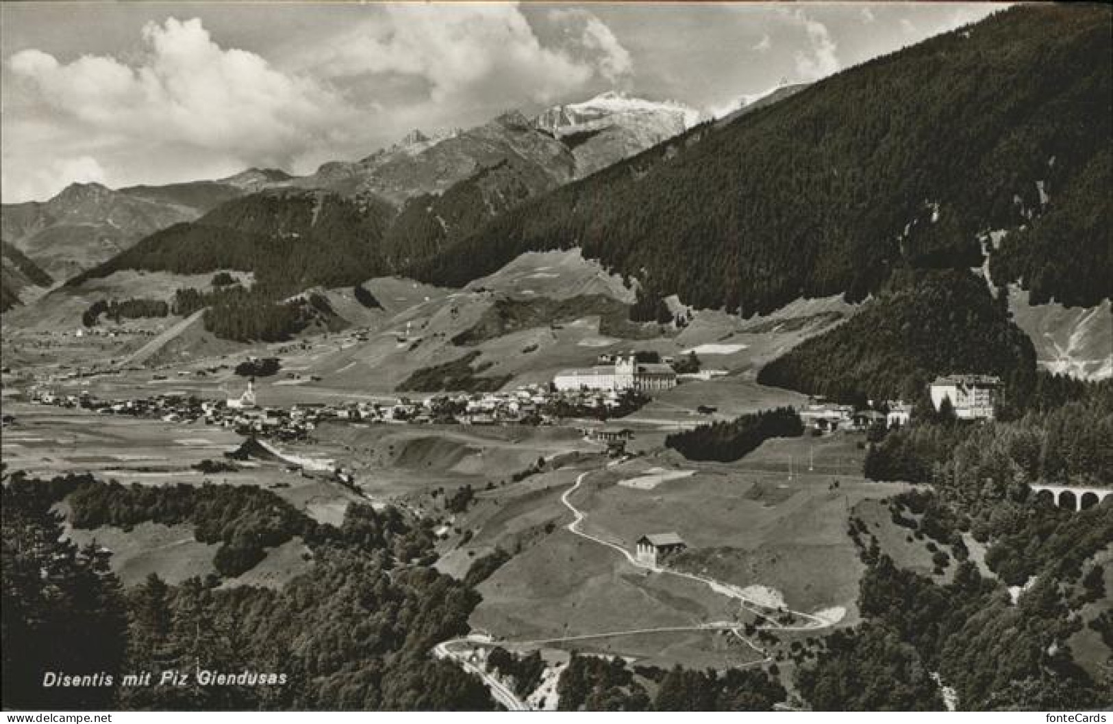 11309706 Disentis GR Panorama Mit Piz Giendusas Disentis - Altri & Non Classificati