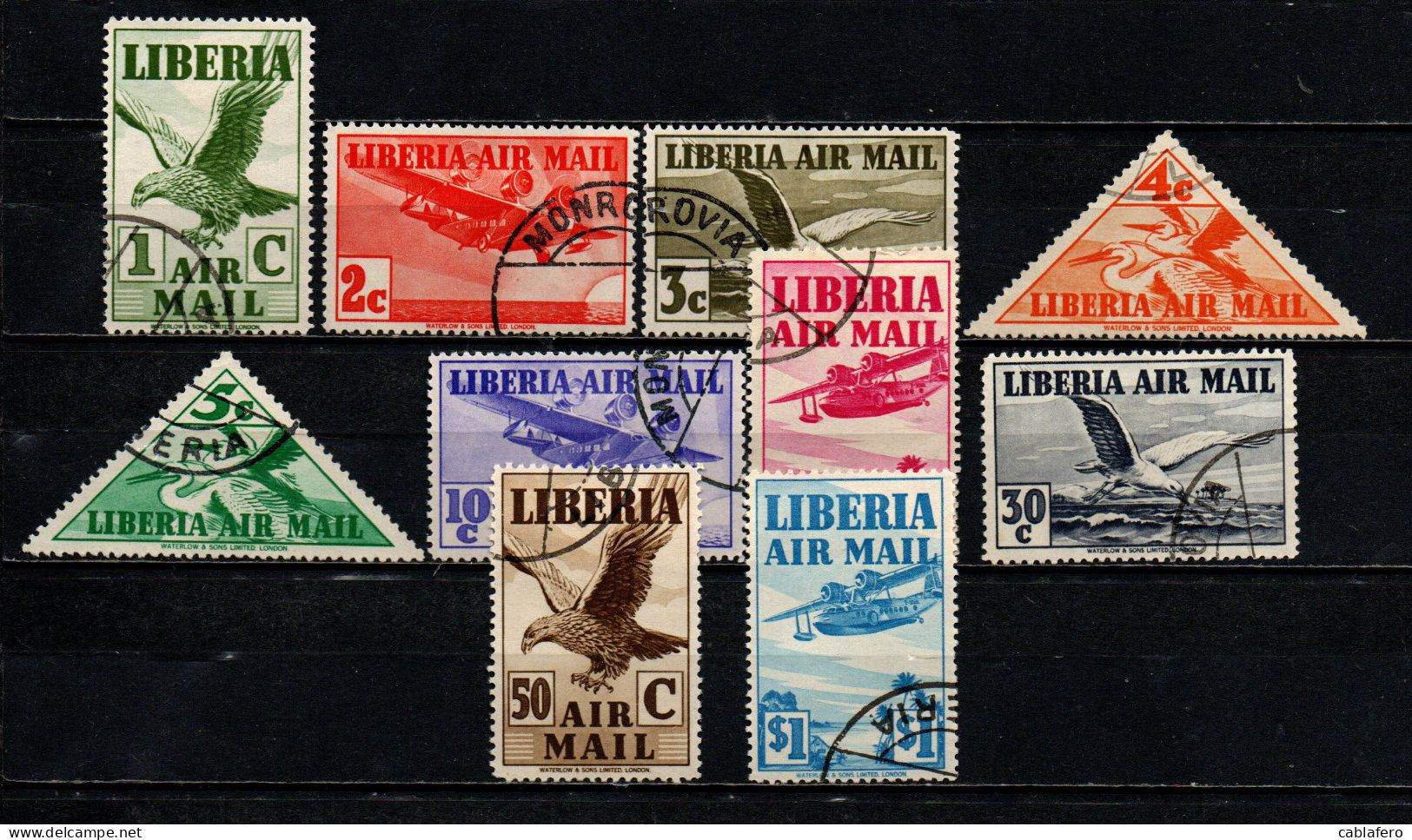 LIBERIA - 1938 - SERIE POSTA AEREA - USATI - Liberia