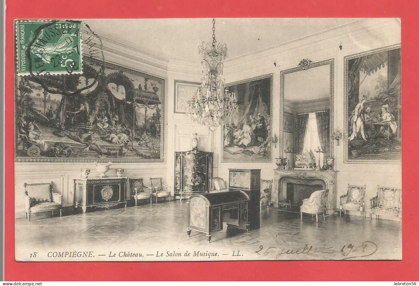 C.P.A. ( 60 ) « COMPIEGNE » Le Château - Le Salon De Musique - Jolie Vue Générale  X2phots - Compiegne