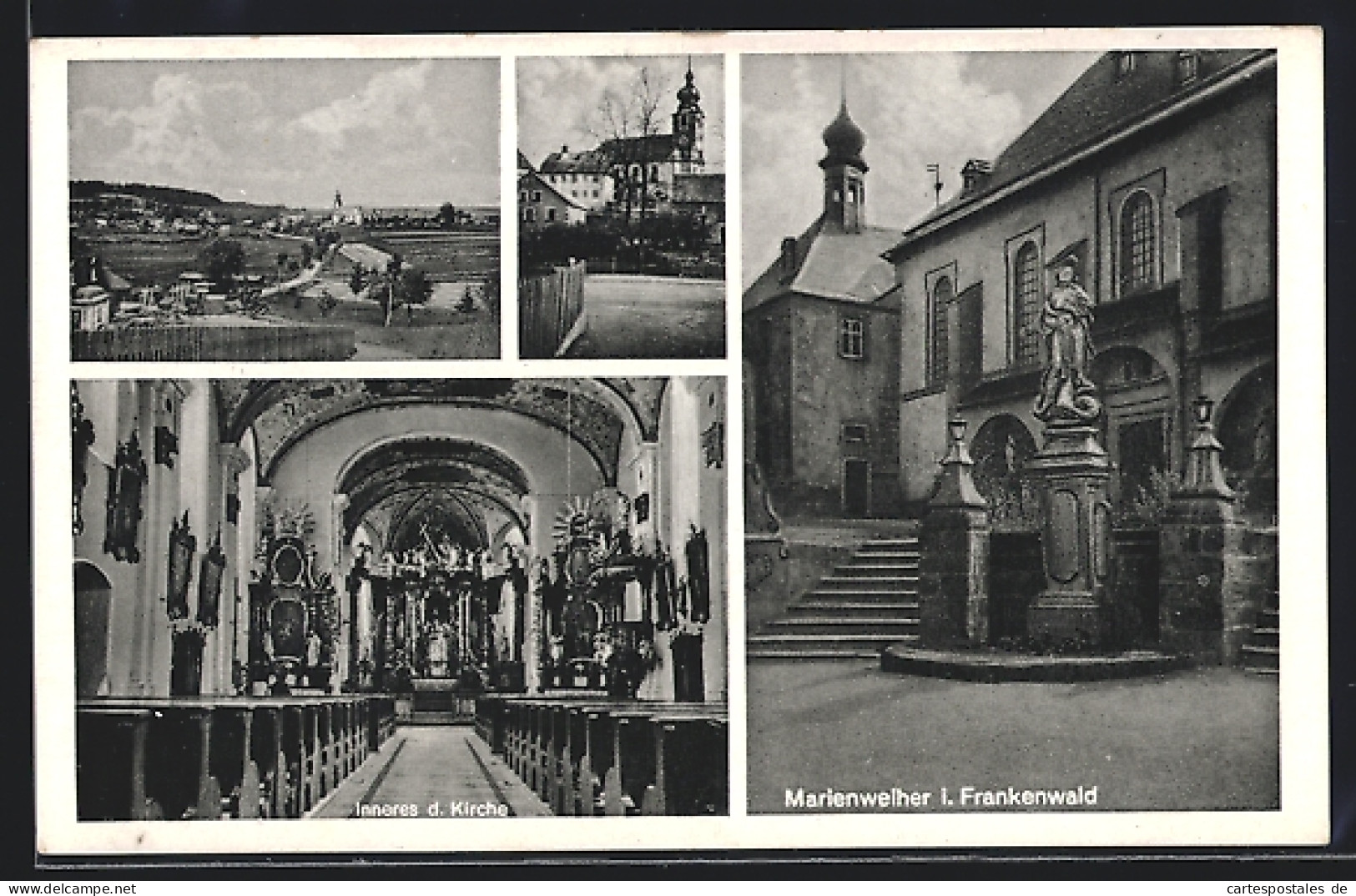 AK Marienweiher I. Frankenwald, Ortsansicht, Wallfahrtskirche Und Inneres D. Kirche  - Other & Unclassified