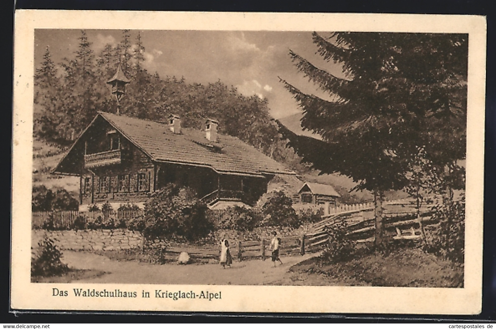 AK Krieglach-Alpel, Waldschulhaus Mit Strasse  - Autres & Non Classés