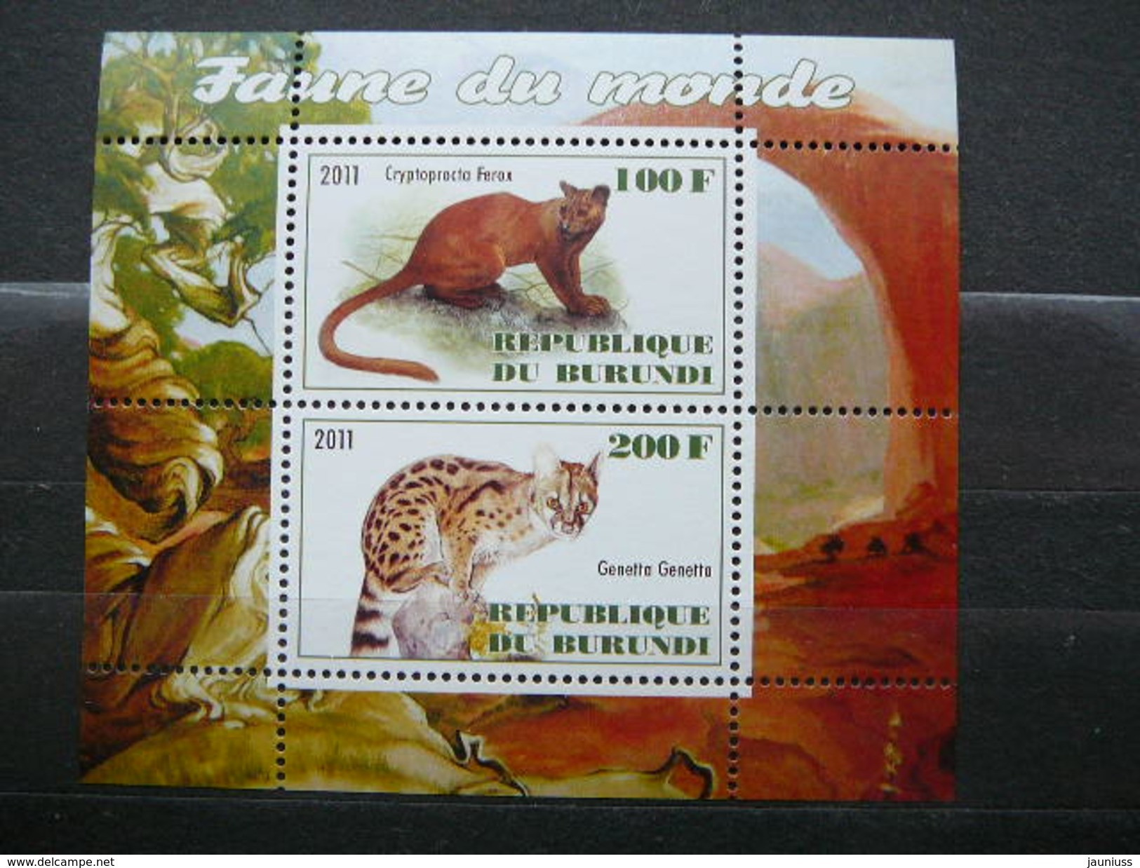 Ferox Genetta Ginsterkatzen # 2011 MNH S/s #C(1305) Big Cats (cats Of Prey) - Felini