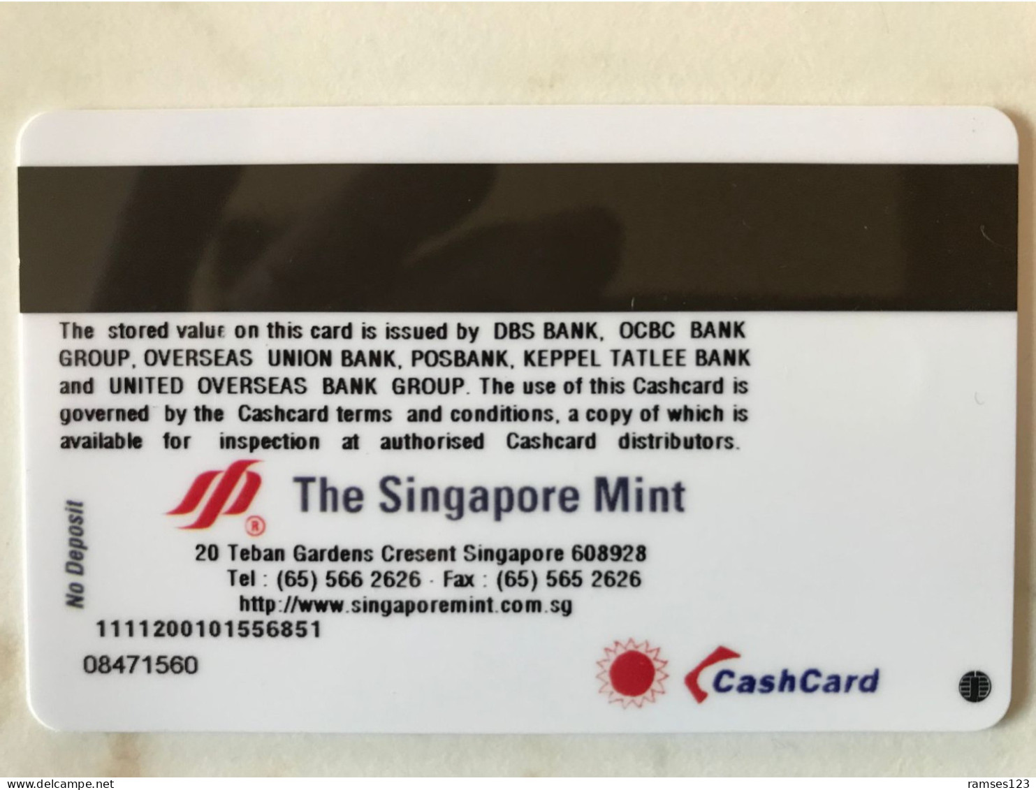 RARE  GEMPLUS   AND   BEAUTIFUL  SINGAPORE CASH CARD   SINGE MONKEY   MINT - Vervallen Bankkaarten