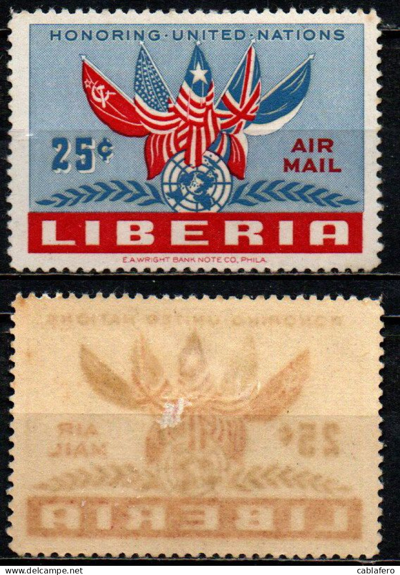 LIBERIA - 1952 - Flags Of Five Nations - MH - Liberia