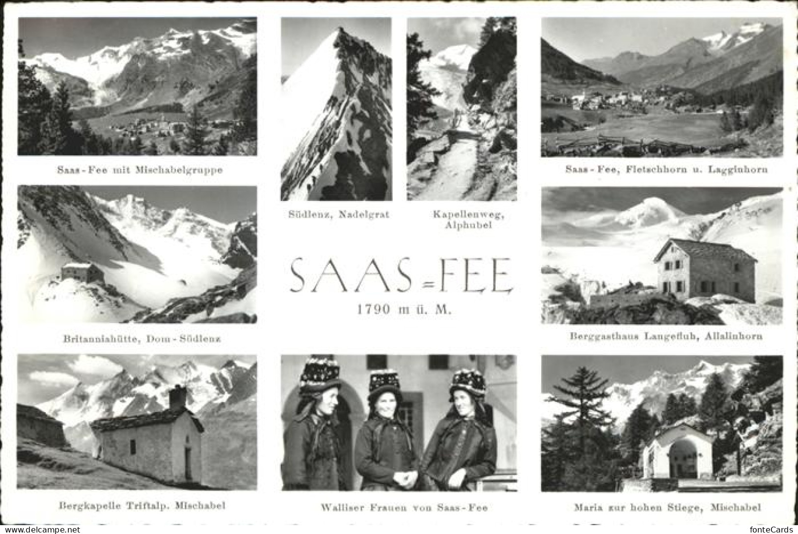 11308572 Saas-Fee Fletschhorn Mischabelgruppe Walliser Frauen Saas-Fee - Sonstige & Ohne Zuordnung