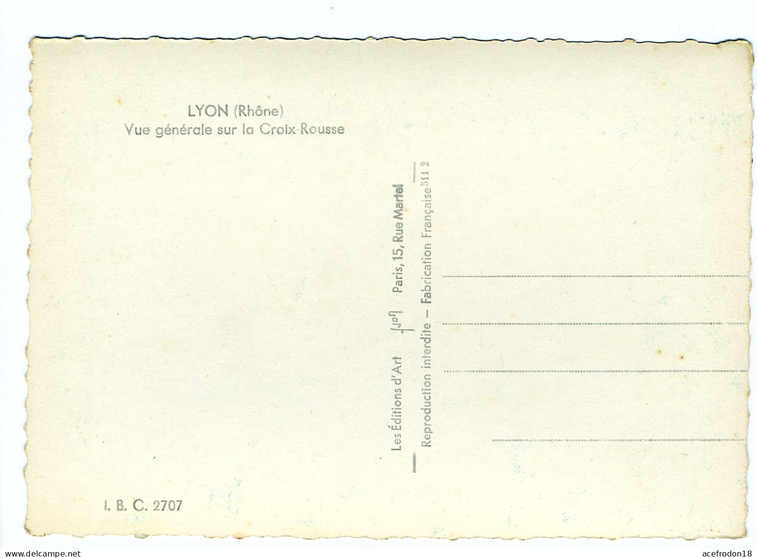 Lyon (Rhône) - Vue Générale Sur La Croix-Rousse - Autres & Non Classés