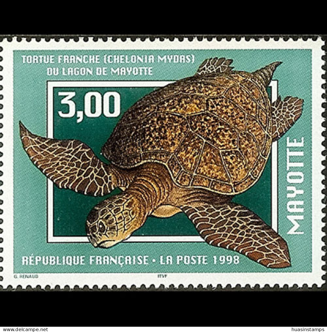 MAYOTTE 1998 - Scott# 93 Green Turtle Set Of 1 MNH - Sonstige & Ohne Zuordnung