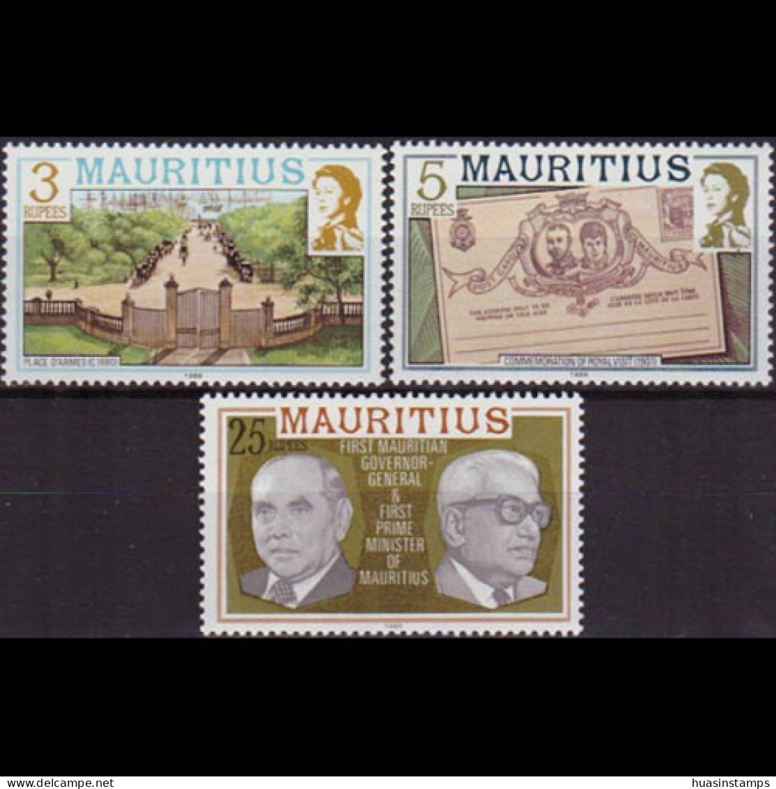 MAURITIUS 1989 - Scott# 459a-63a History Wmk 384 3-25r MNH - Maurice (1968-...)