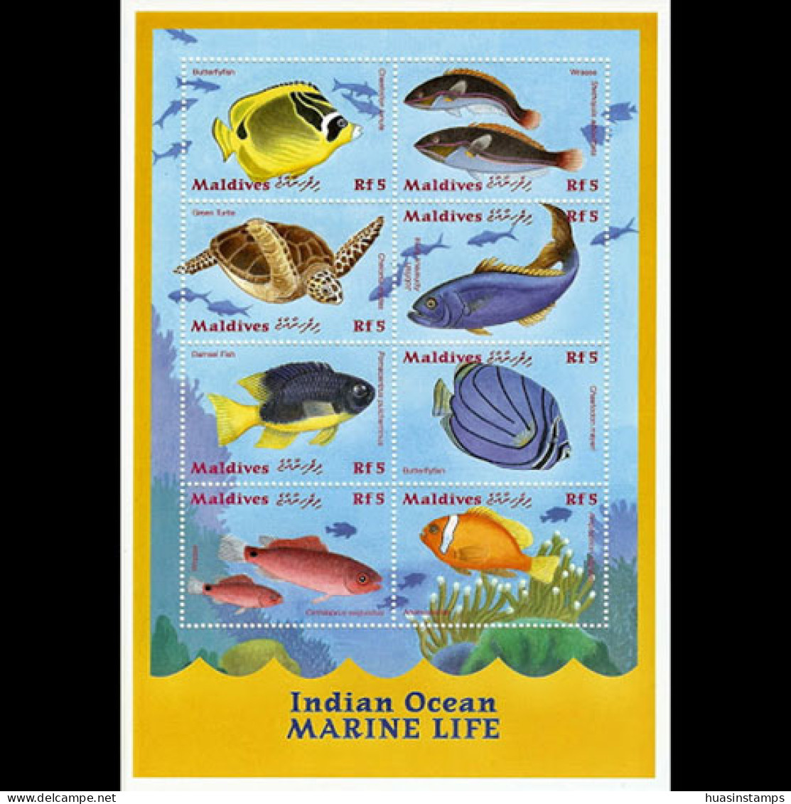 MALDIVES 2000 - Scott# 2483 Sheet-Marine Life MNH - Malediven (1965-...)
