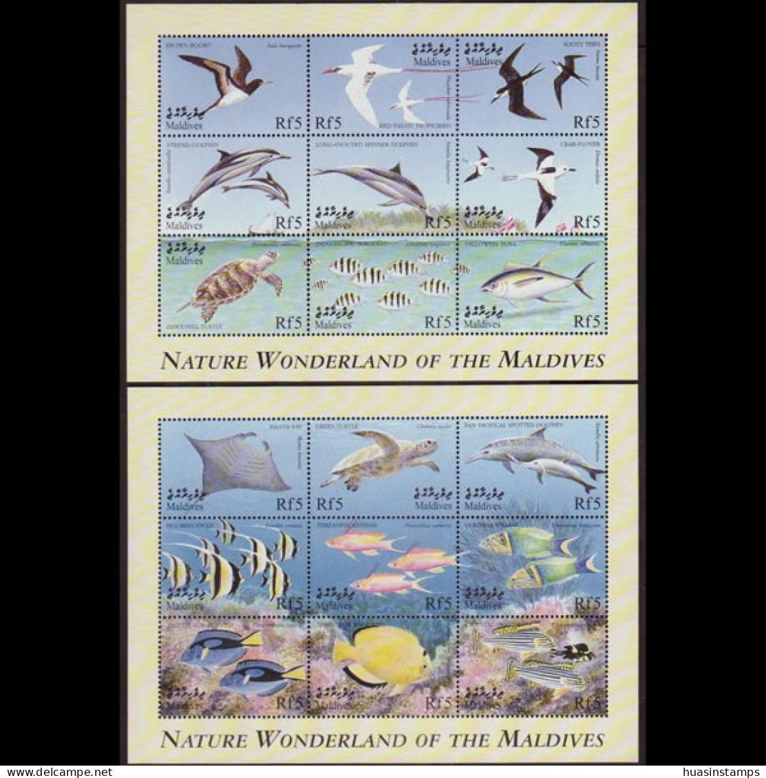 MALDIVES 1999 - Scott# 2388-9 Sheets-Marine Life MNH - Maldives (1965-...)